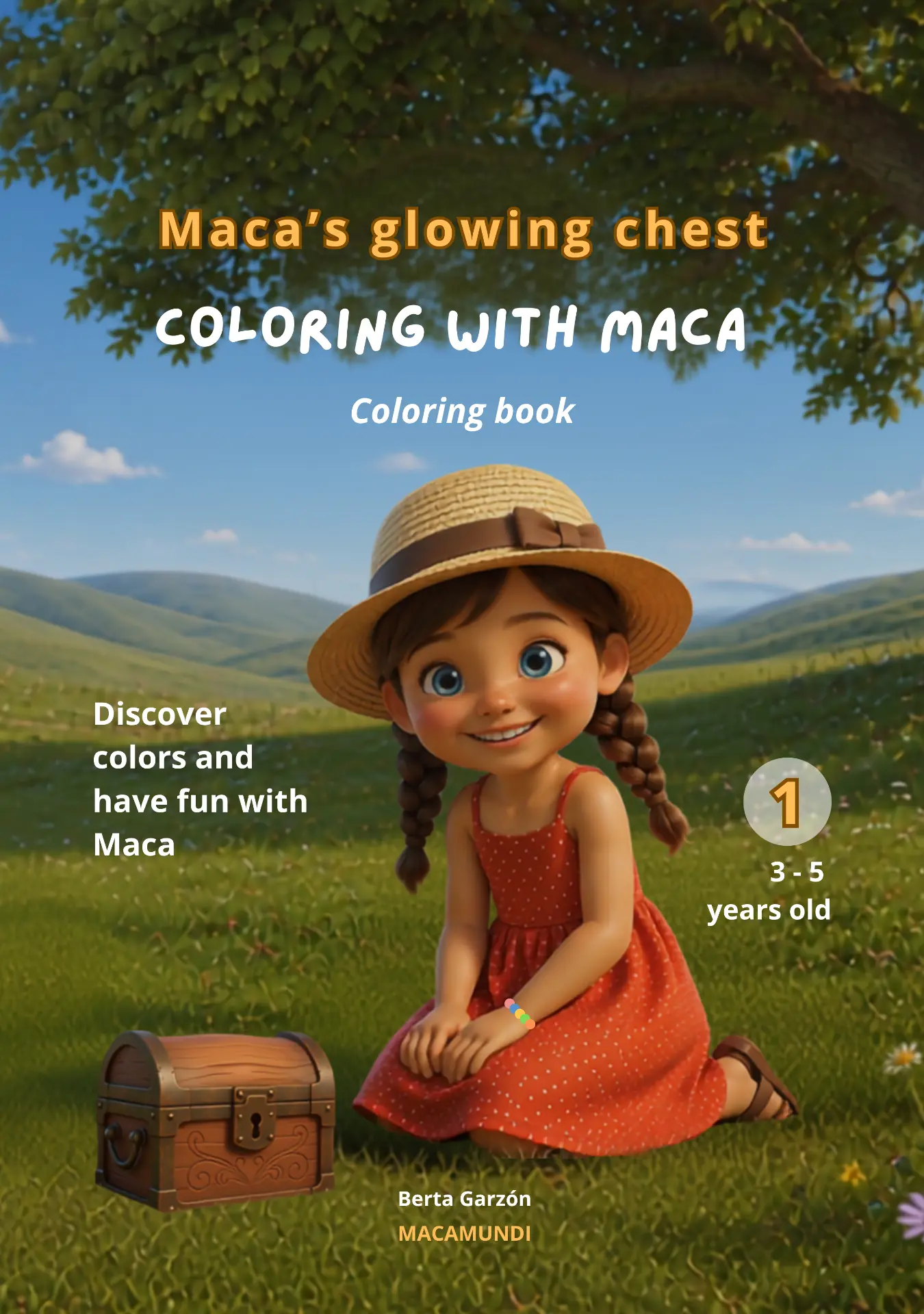 Cover of the coloring book Coloring with Maca